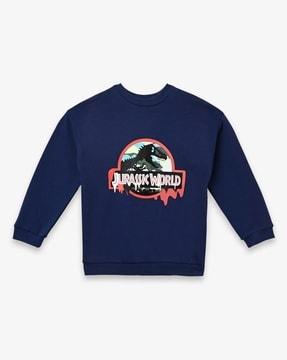 jurassic world print round-neck sweatshirt