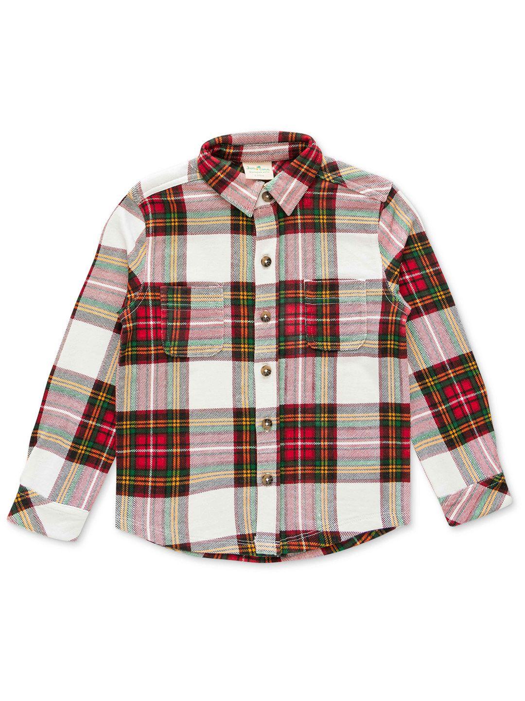 juscubs boys checked cotton regular fit casual shirt