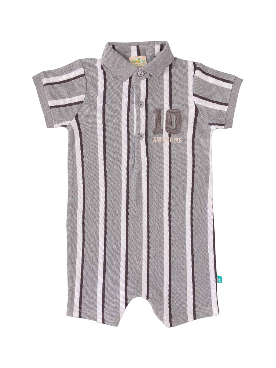 juscubs infant boys striped cotton rompers