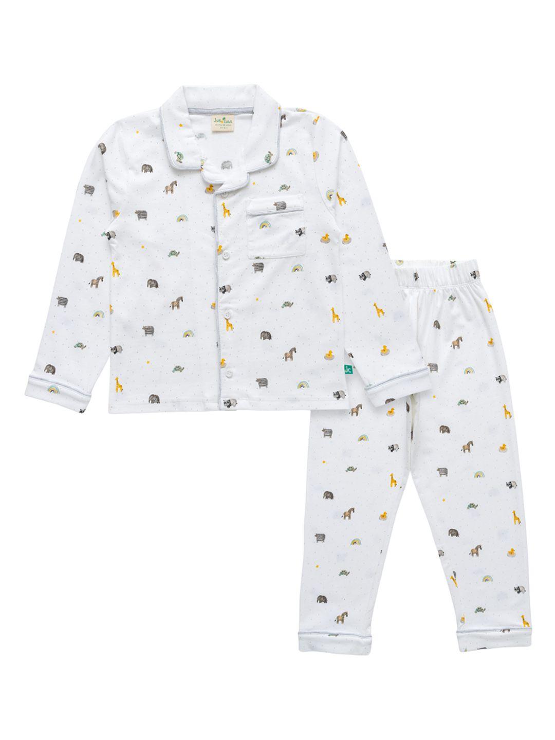 juscubs boys conversational printed pure cotton nightsuit