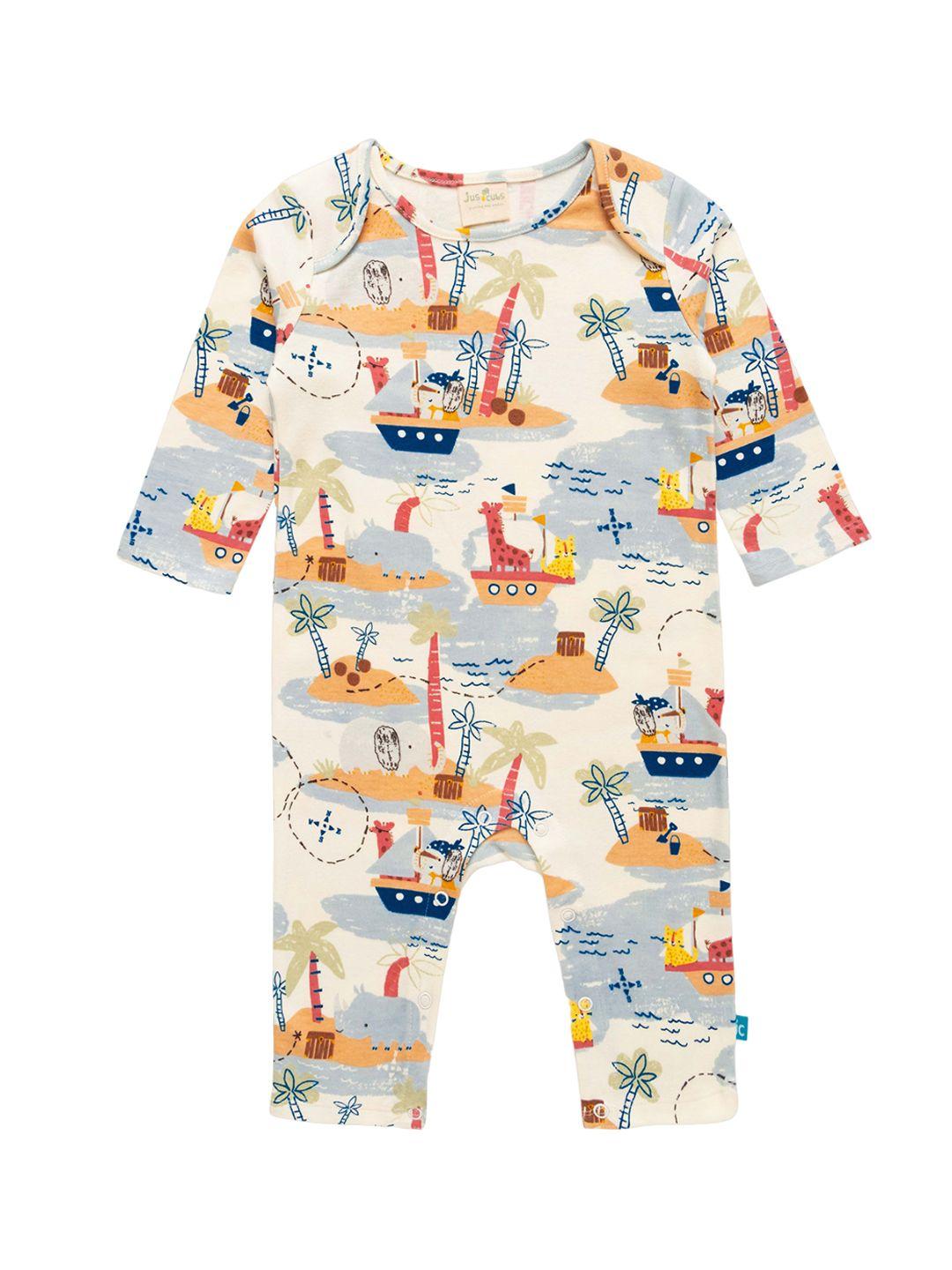 juscubs boys graphic printed cotton rompers