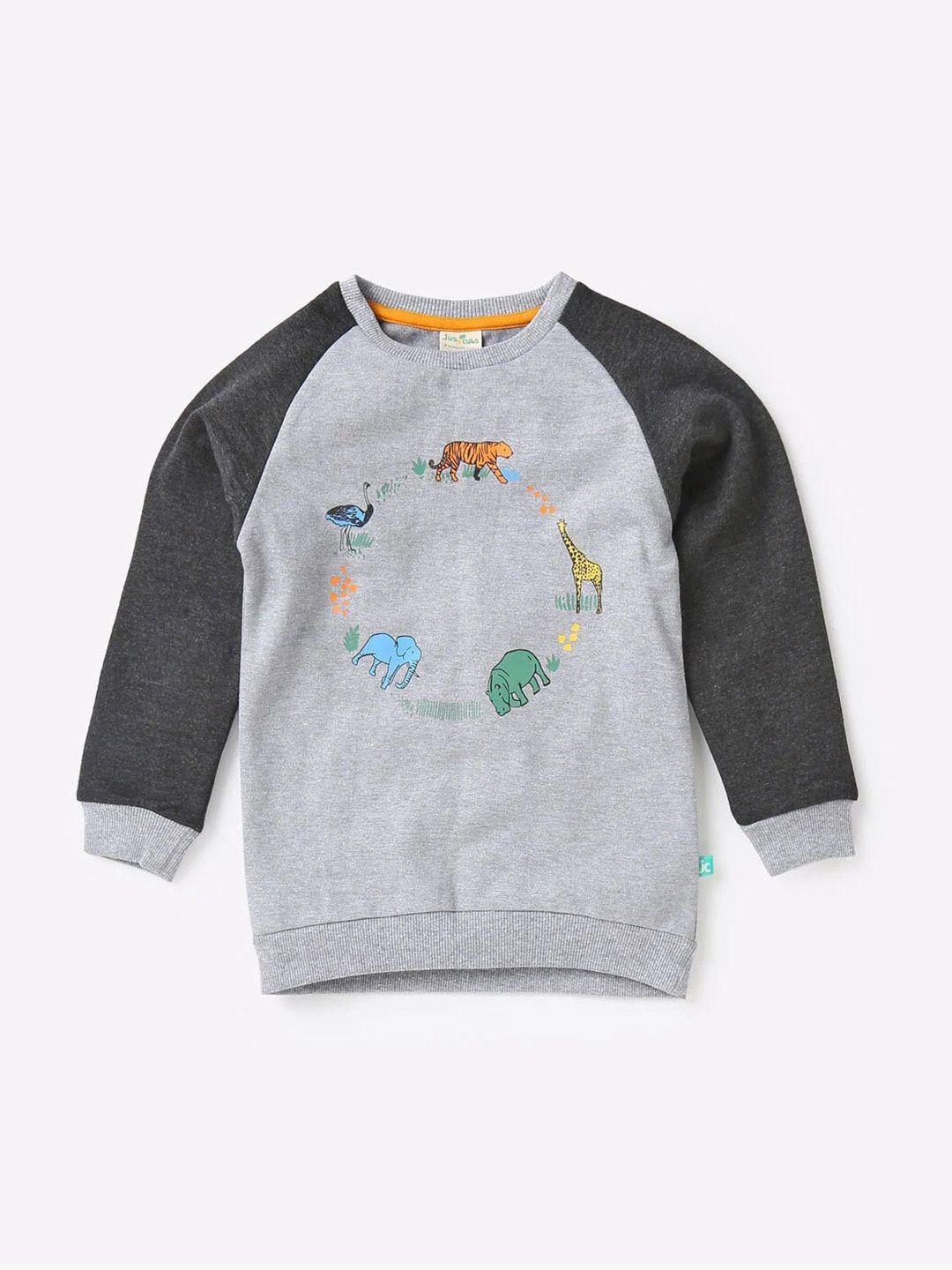 juscubs boys graphic printed pure cotton pullover sweatshirt