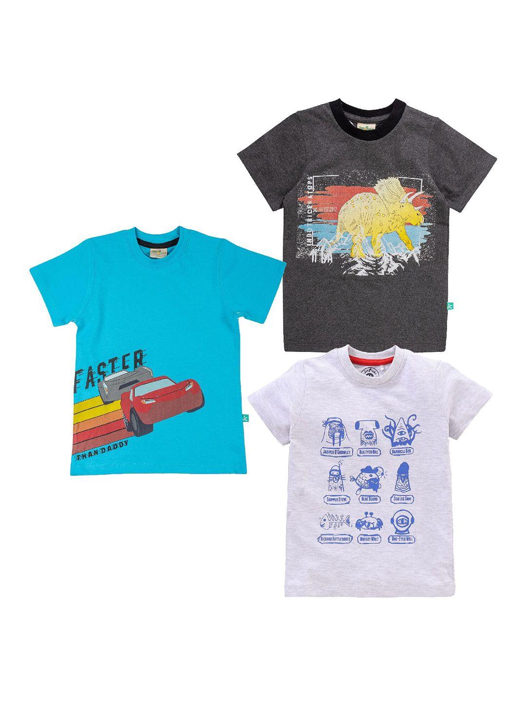 juscubs boys pack of 3 graphic printed t-shirt