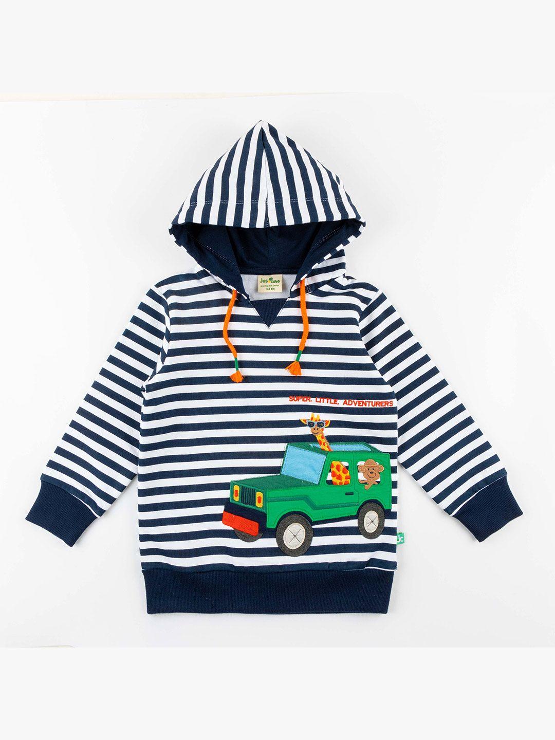 juscubs boys striped pure cotton pullover sweatshirt