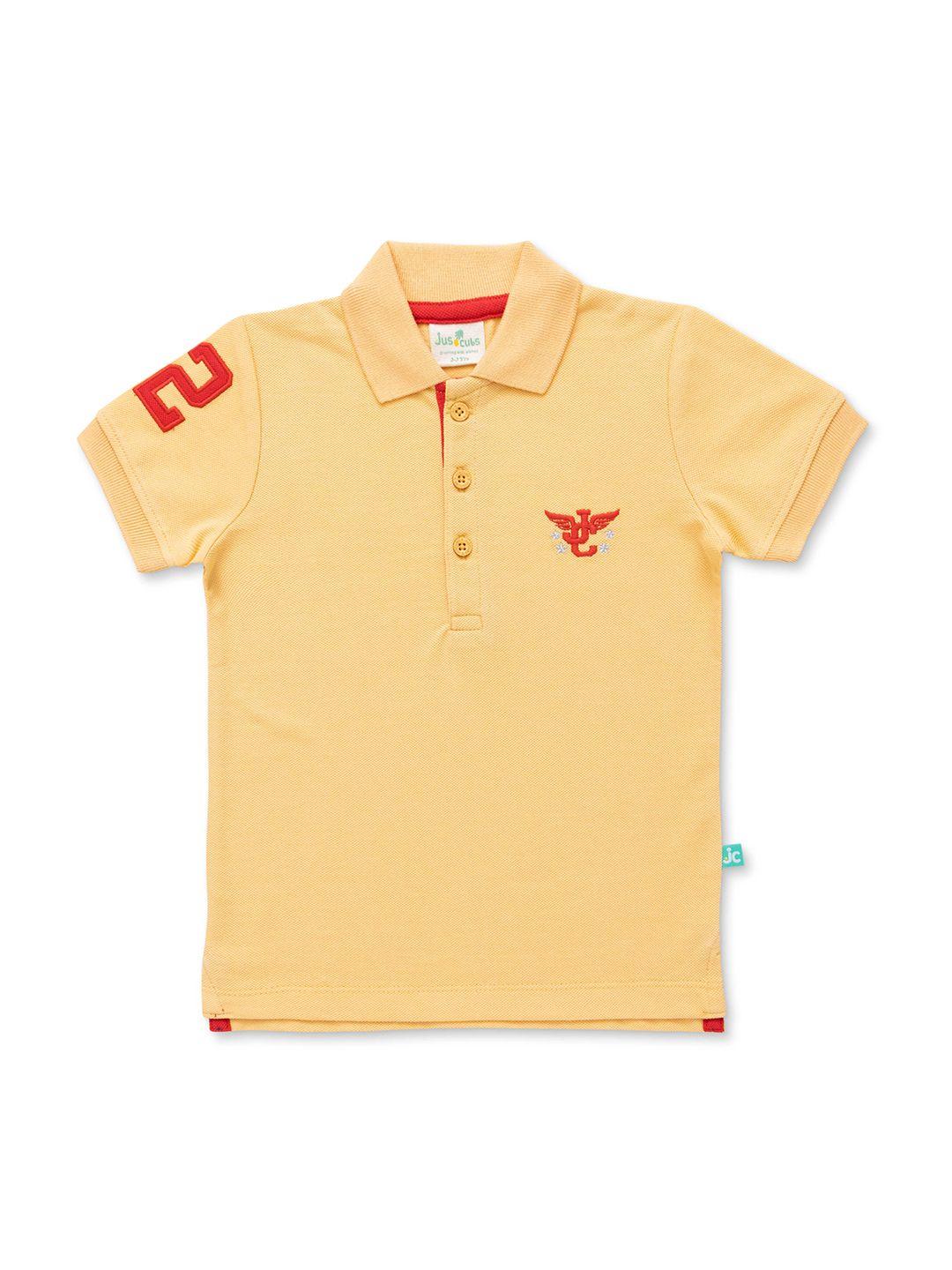 juscubs boys yellow polo collar t-shirt