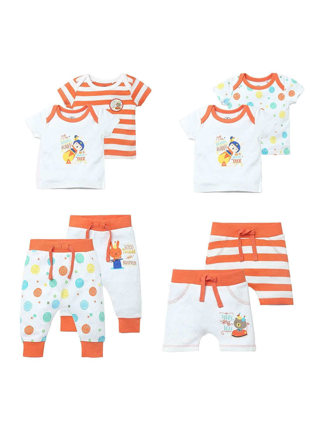 juscubs infant boys pack of 4 printed pure cotton top with trousers
