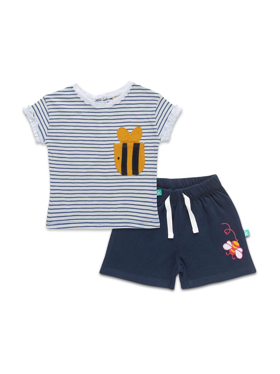 juscubs infants boys striped pure cotton t-shirt with shorts