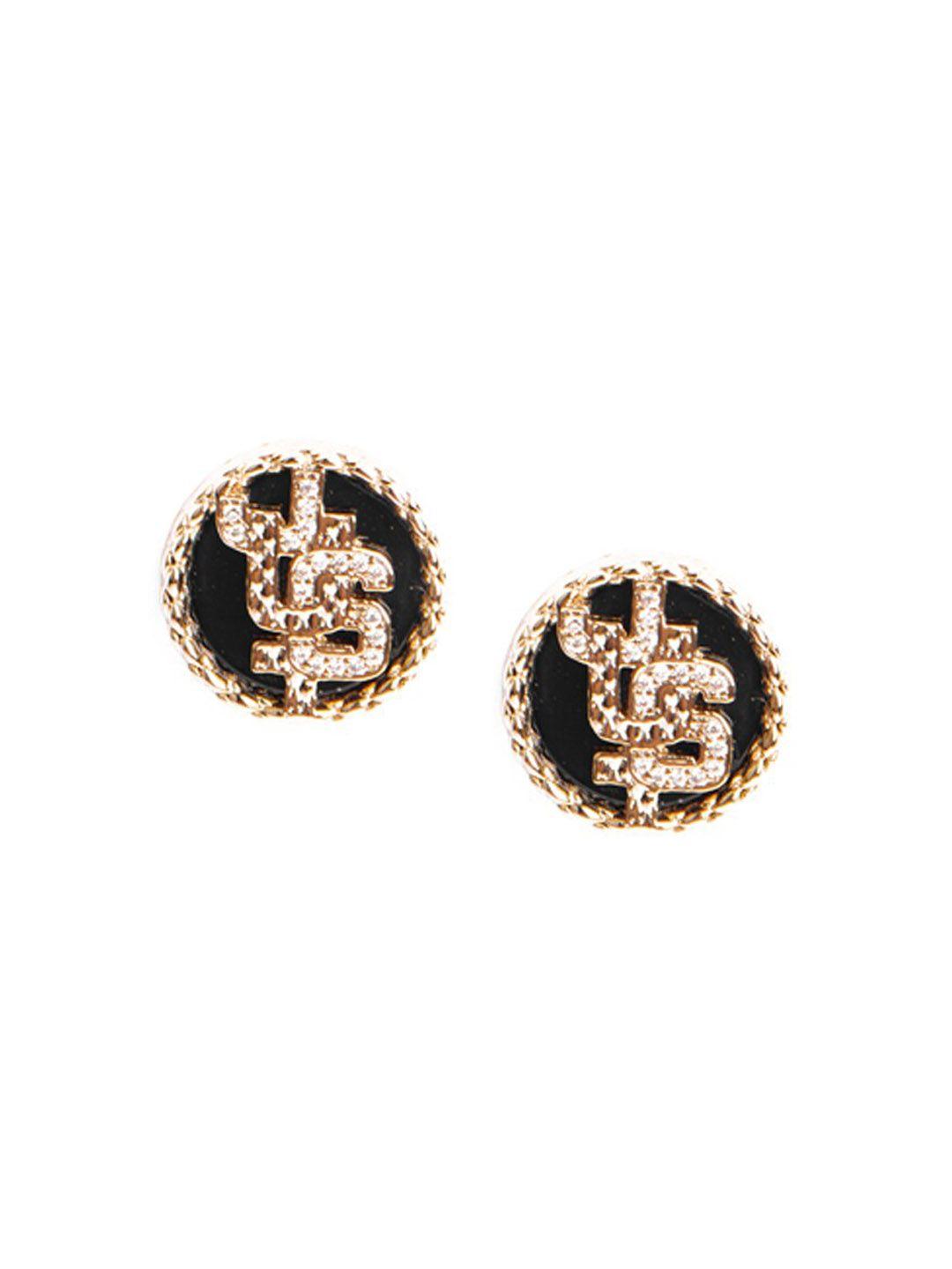 just cavalli gold-plated circular studs earrings