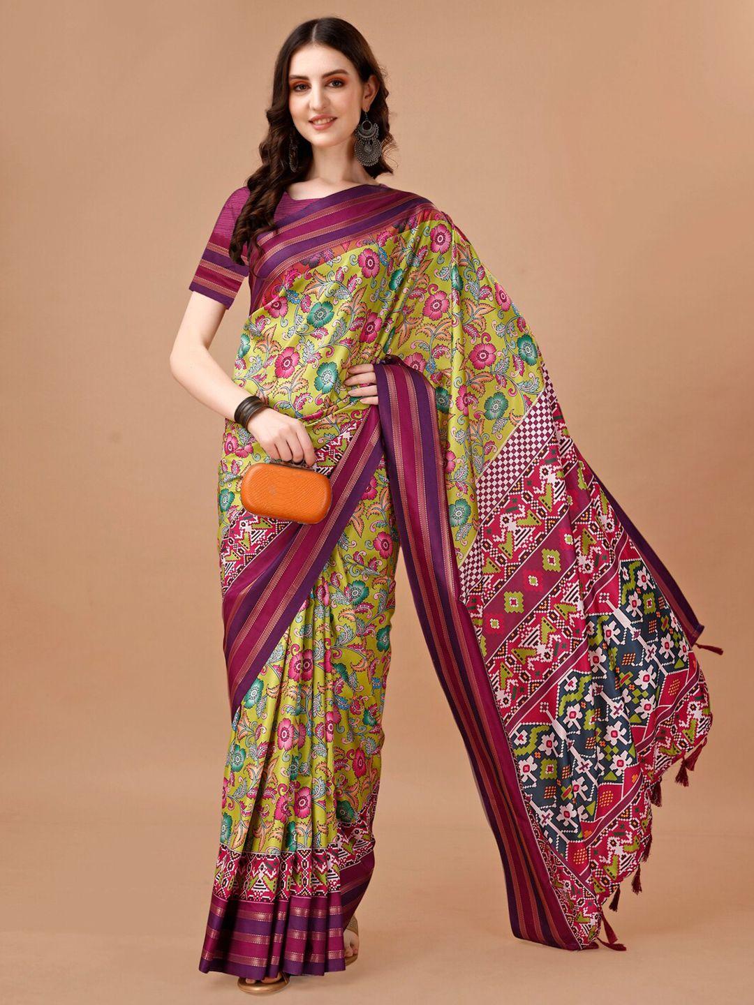 just fashion kalamkari art silk banarasi saree