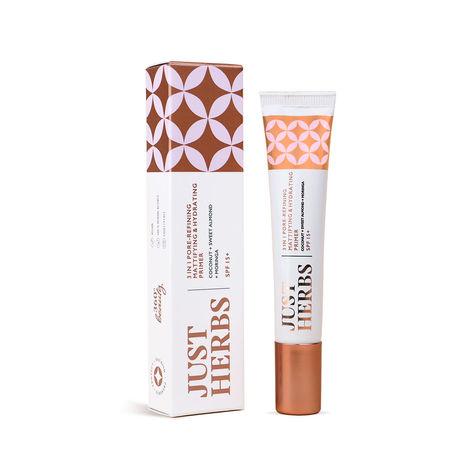 just herbs 3 in1 pore refining, mattifying and hydrating face primer with spf 15+ for dry & oily skin -20gm