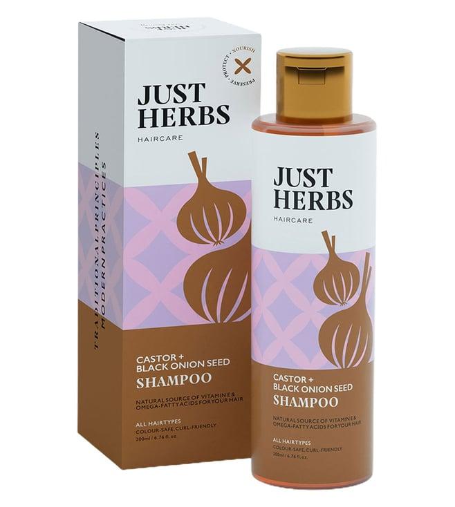 just herbs castor + black onion seed shampoo - 200 ml