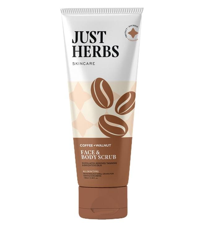 just herbs coffee + walnut face & body scrub - 100 gm