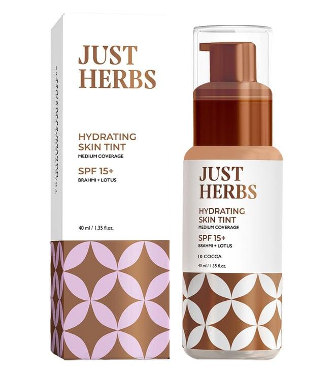 just herbs hydrating skin tint spf 15+ 10 cocoa - 40 ml