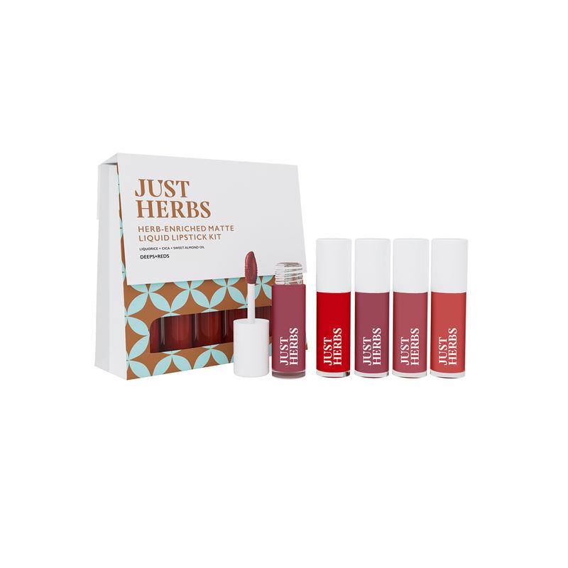 just herbs matte liquid lipstick deeps & reds - set of 5