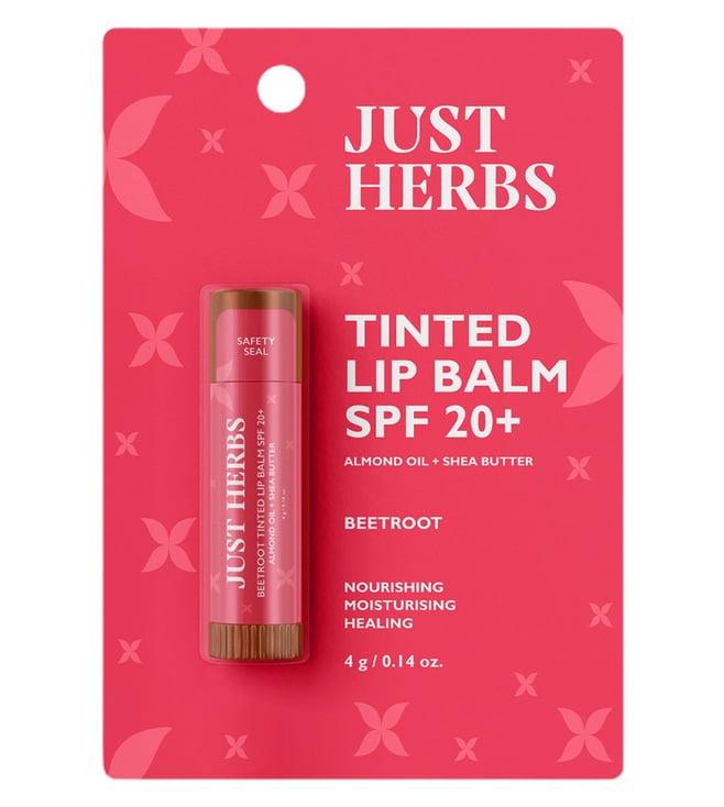 just herbs tinted lip balm spf 20+ beetroot - 4 gm