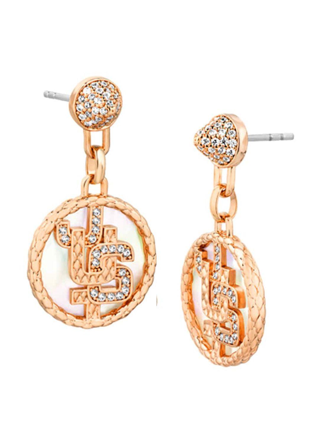 just cavalli contemporary stone-studded drop earrings