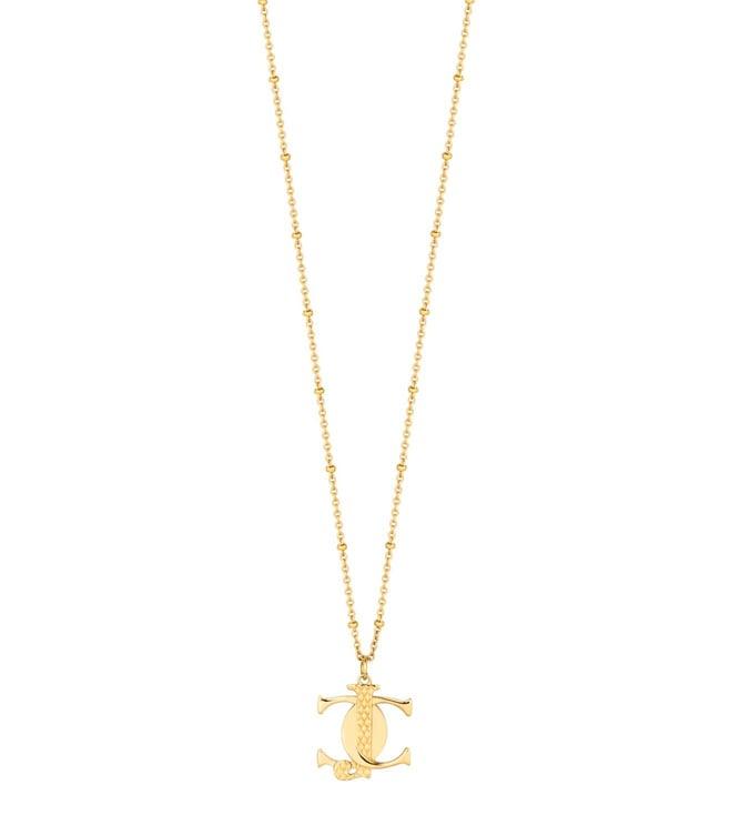 just cavalli gold linea logo 3 necklace