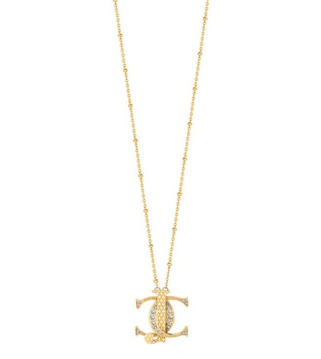 just cavalli gold linea logo 3 necklace