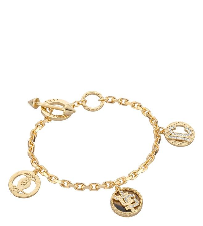 just cavalli gold linea logo 4 bracelet