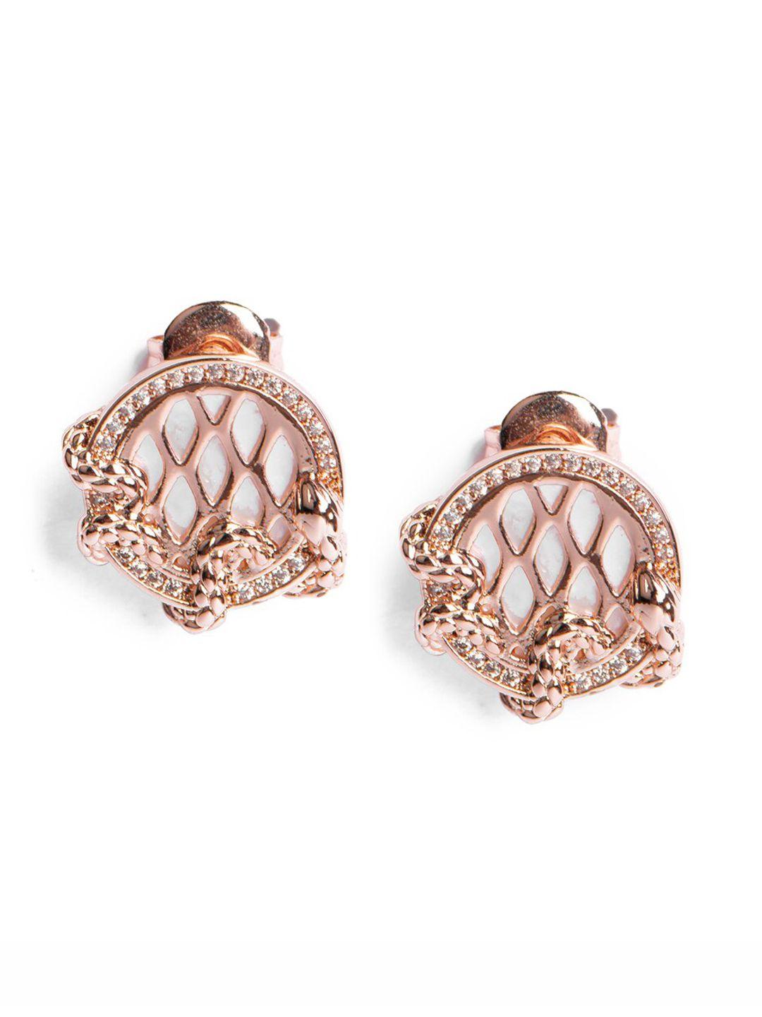 just cavalli gold-plated contemporary studs earrings
