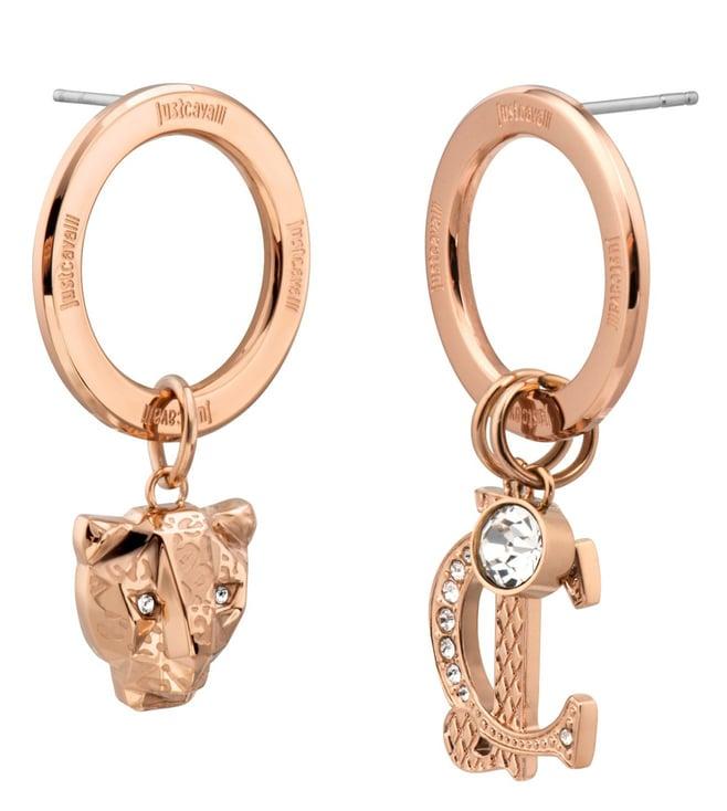 just cavalli rose gold just unione earrings