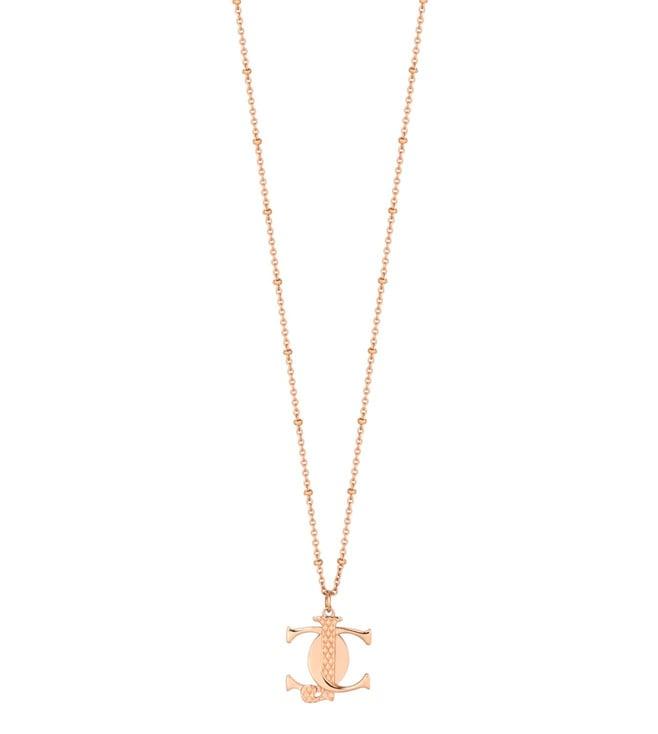 just cavalli rose gold linea logo 3 necklace