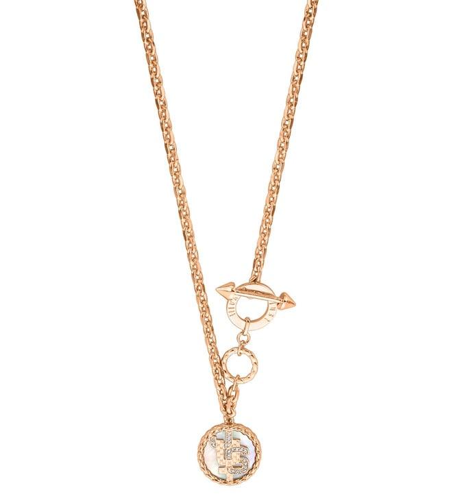 just cavalli rose gold linea logo 4 necklace