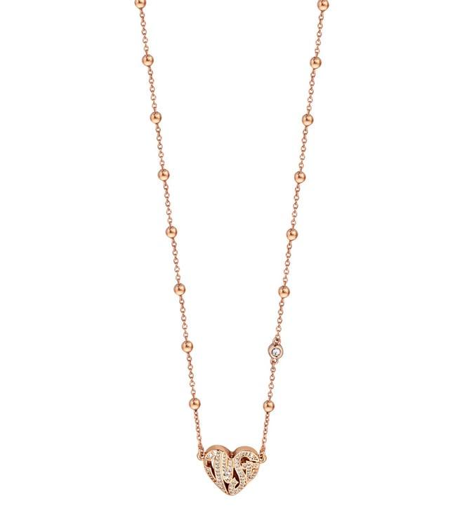 just cavalli rose gold logo amore necklace