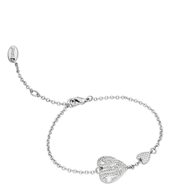 just cavalli silver logo amore bracelet