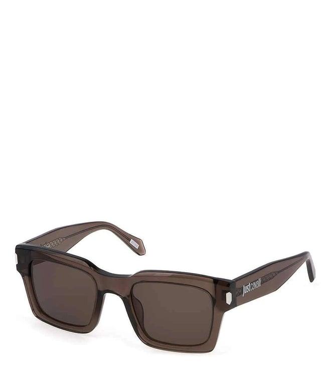 just cavalli sjc026527aysg brown square sunglasses for women