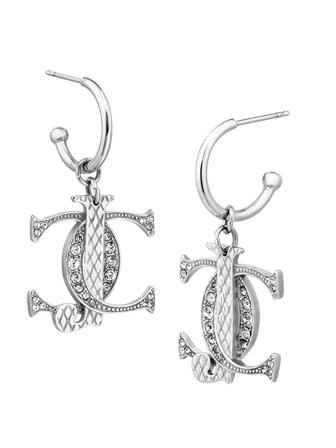 just cavalli stone - studded contemporary drop earrings