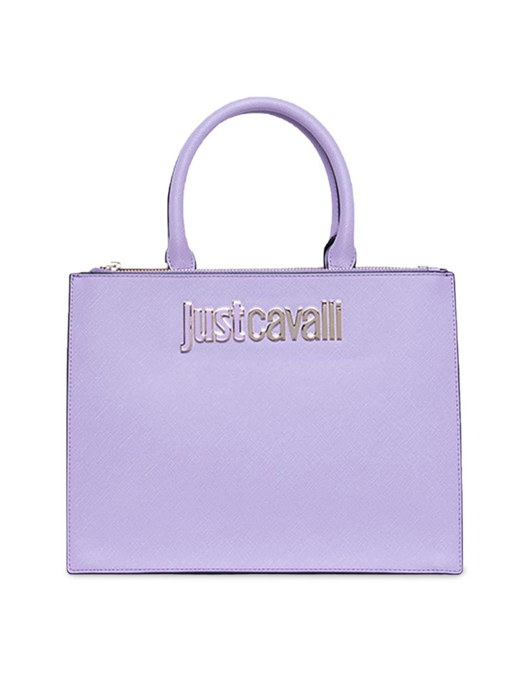 just cavalli structured leather handheld bag