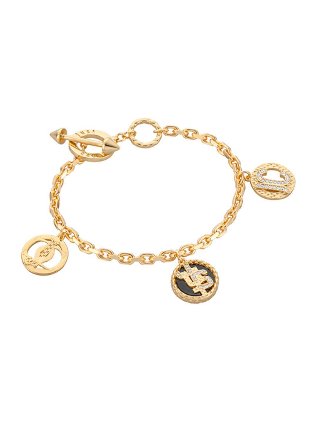 just cavalli women gold-plated link bracelet