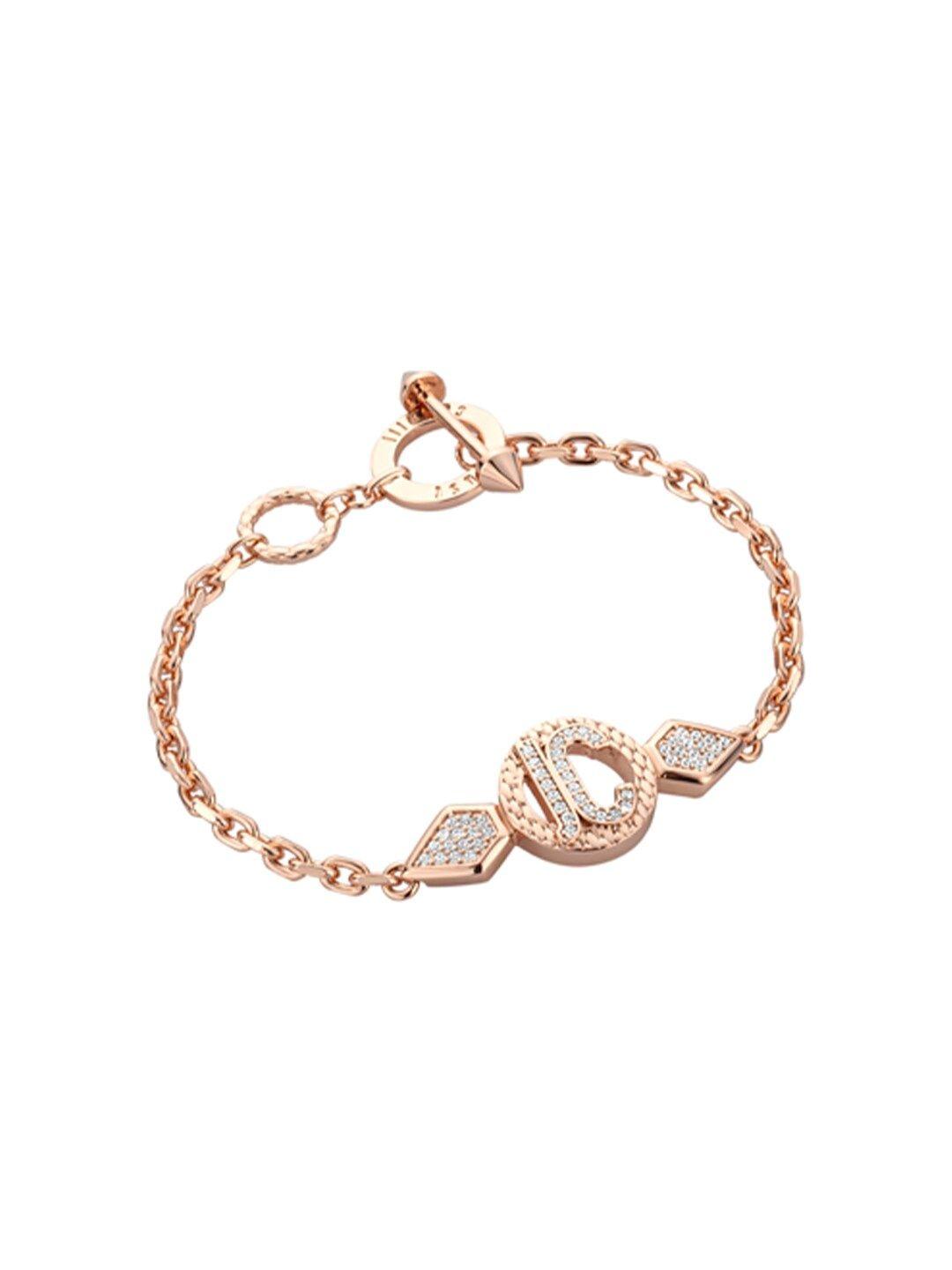 just cavalli women rose gold plated link bracelet