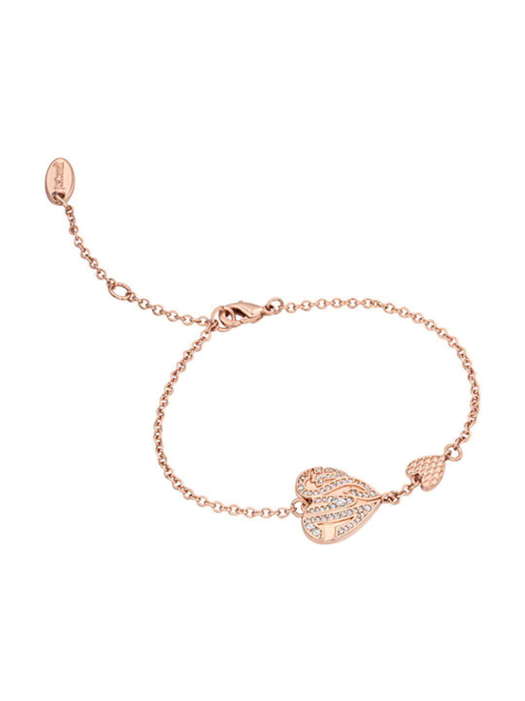 just cavalli women rose gold plated wraparound bracelet