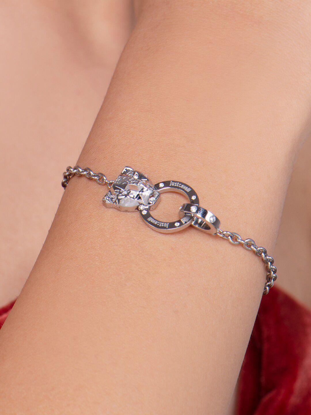 just cavalli women silver-plated link bracelet