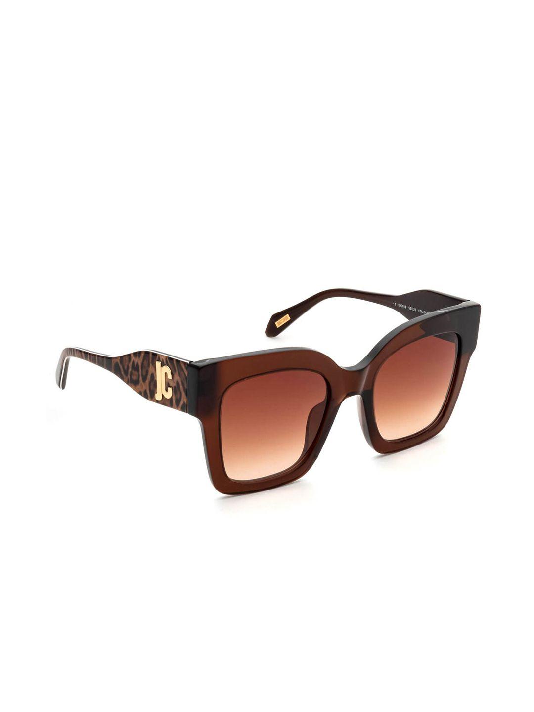 just cavalli women square sunglasses with uv protected lens sjc01952aaksg