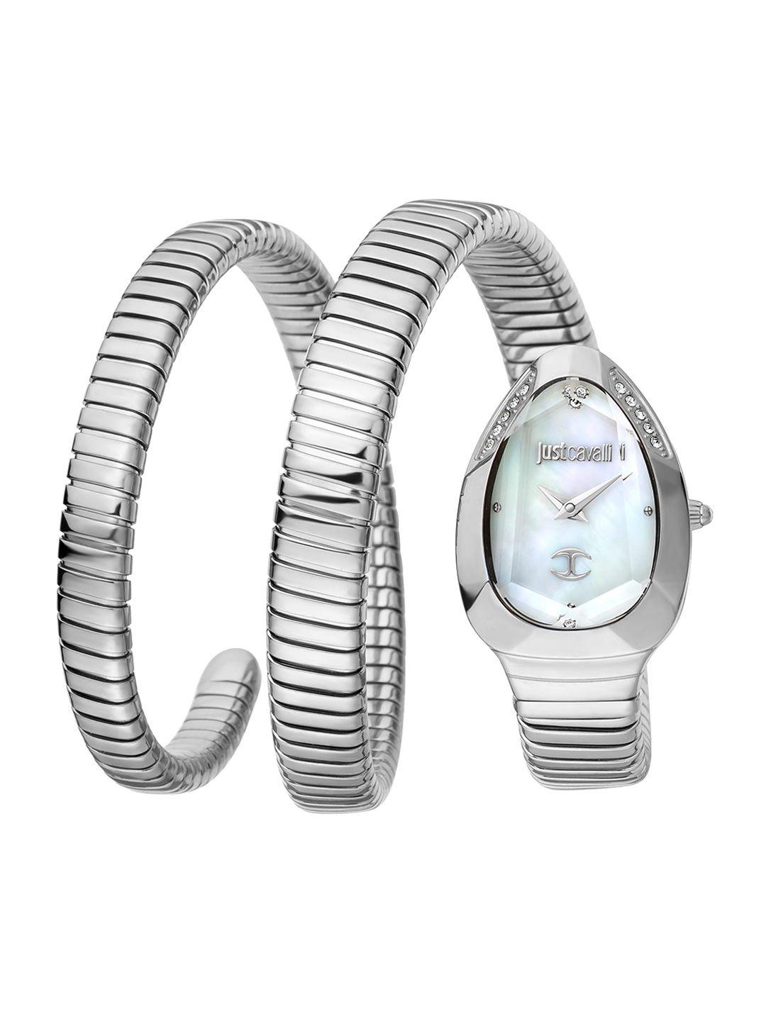 just cavalli women stainless steel wrap around straps analogue watch-jc1l209m0015