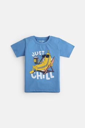 just chill boy's cotton tee - sky blue