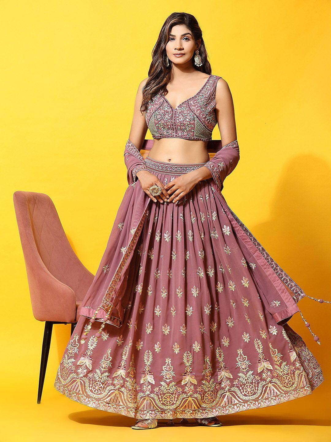just fashion embroidered ready to wear lehenga & blouse with dupatta