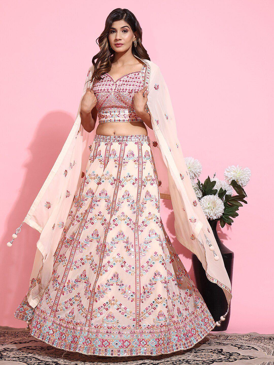 just fashion embroidered ready to wear lehenga & blouse with dupatta