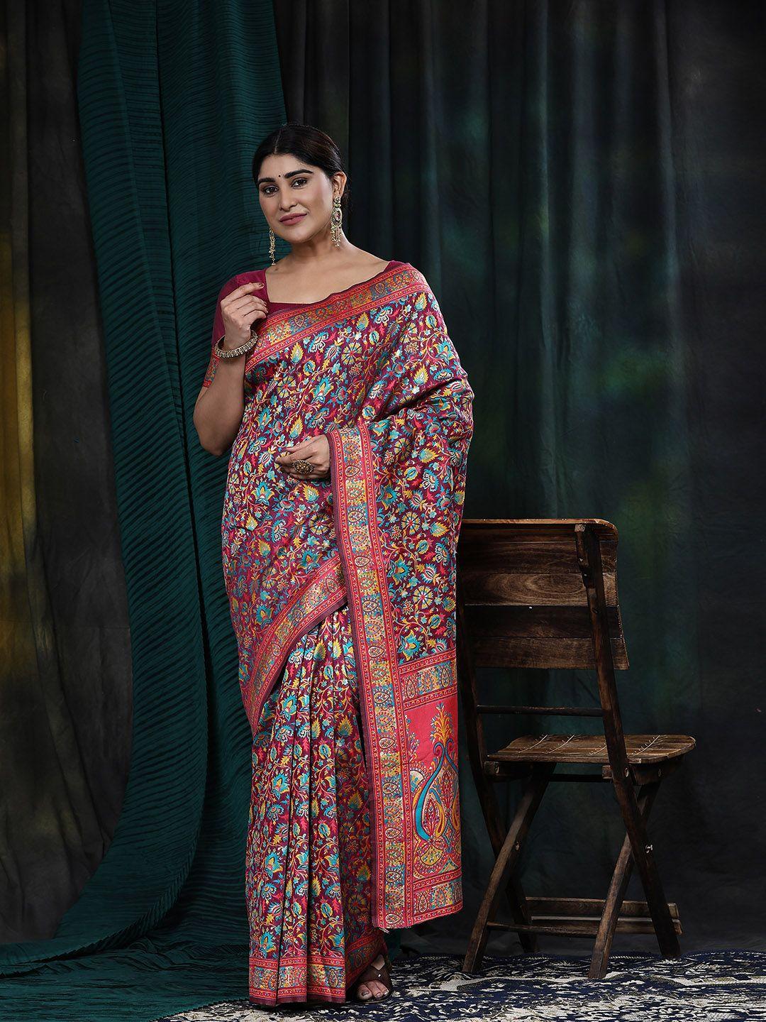 just fashion ethnic motifs woven design silk cotton saree