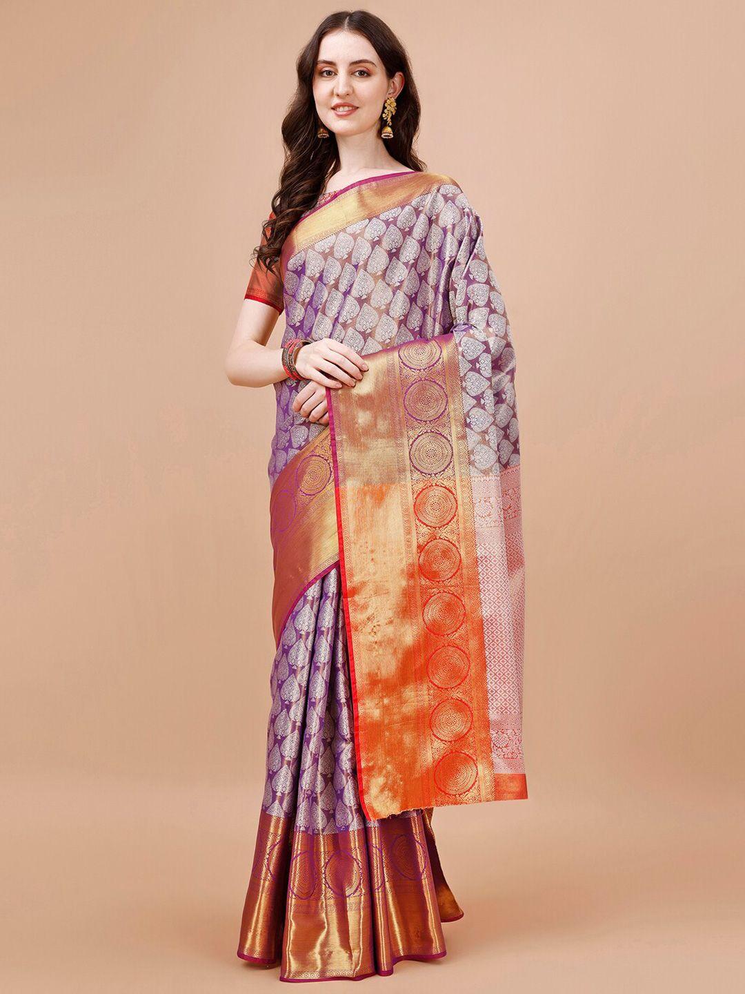 just fashion ethnic motifs woven design zari kanjeevaram saree