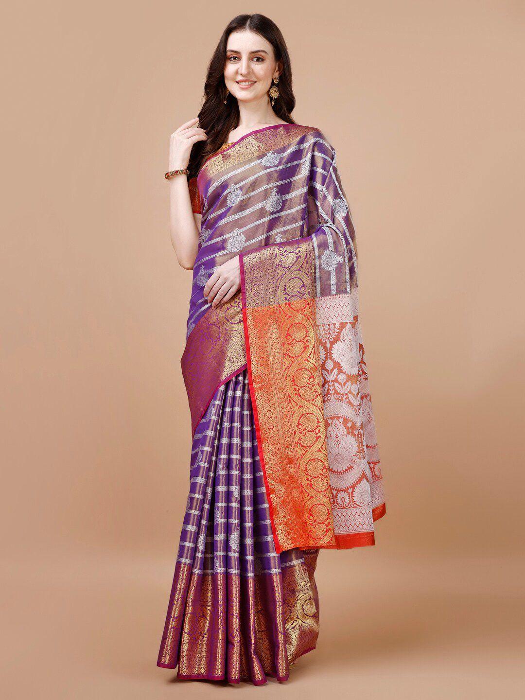 just fashion ethnic motifs woven design zari kanjeevaram saree