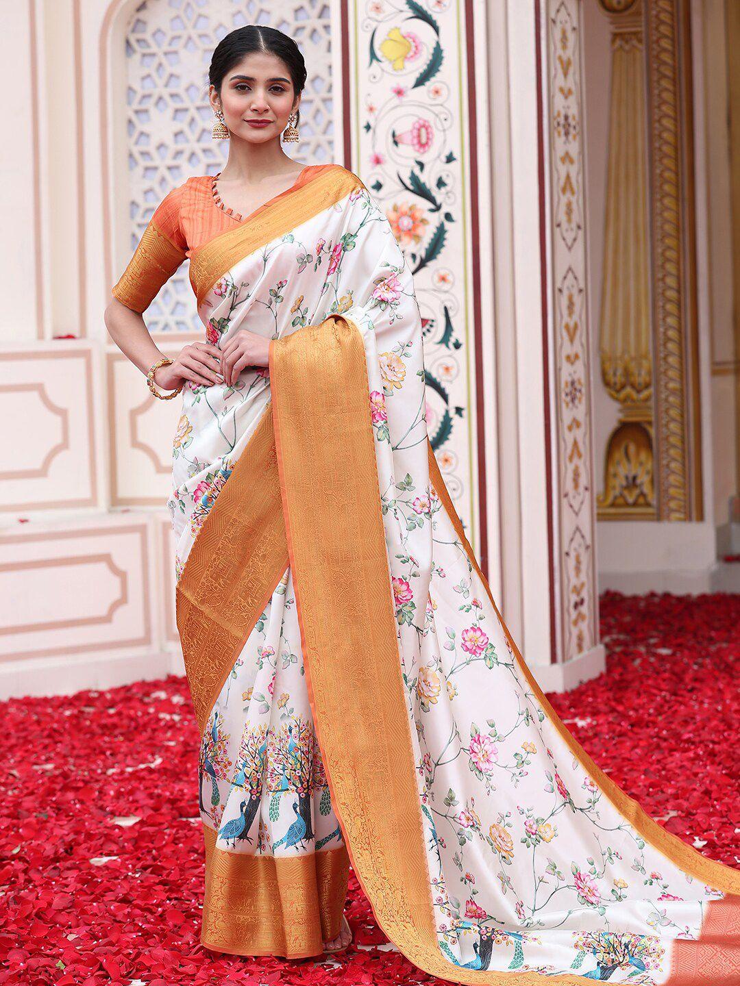 just fashion floral zari art silk banarasi saree