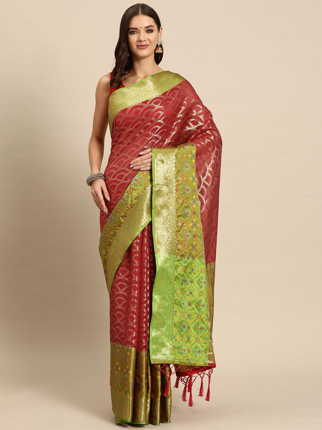 just fashion zari art silk patola saree