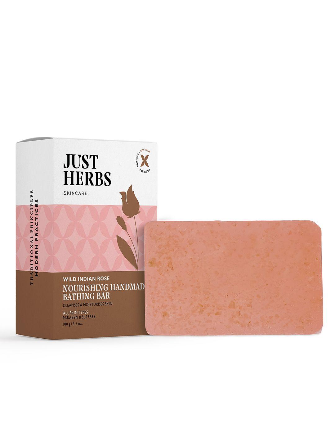 just herb rose handmade bathing bar soap for women and men - 100 g