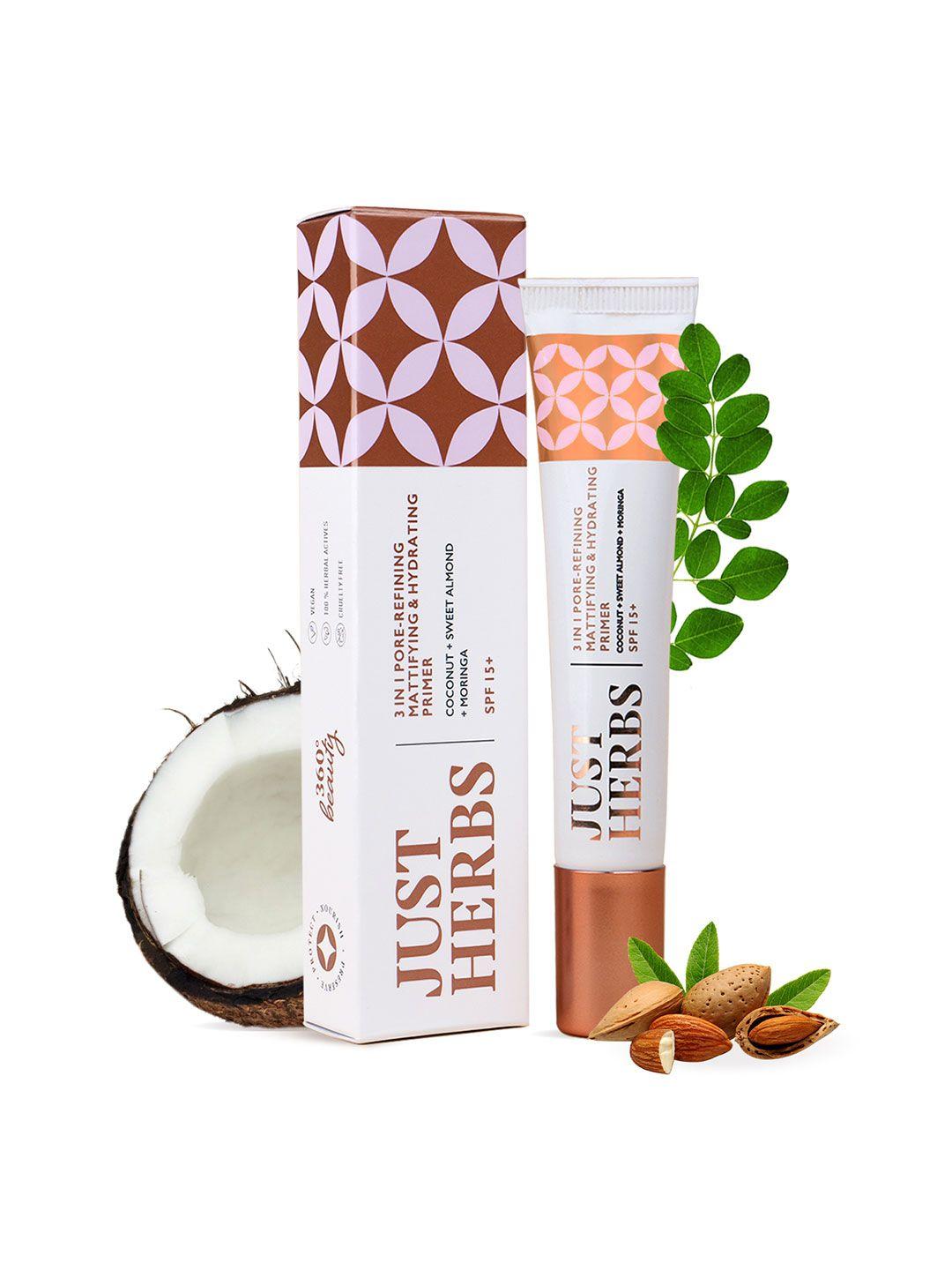 just herbs 3 in 1 pore refining mattifying & hydrating flawless matte finish primer - 20ml