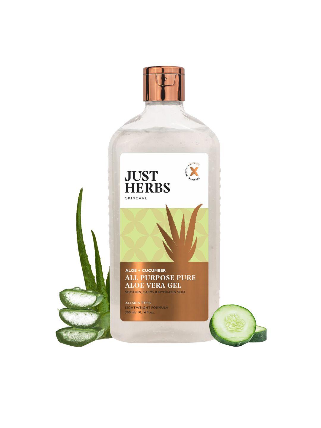 just herbs all purpose pure aloe vera gel with cucumber - 300 ml