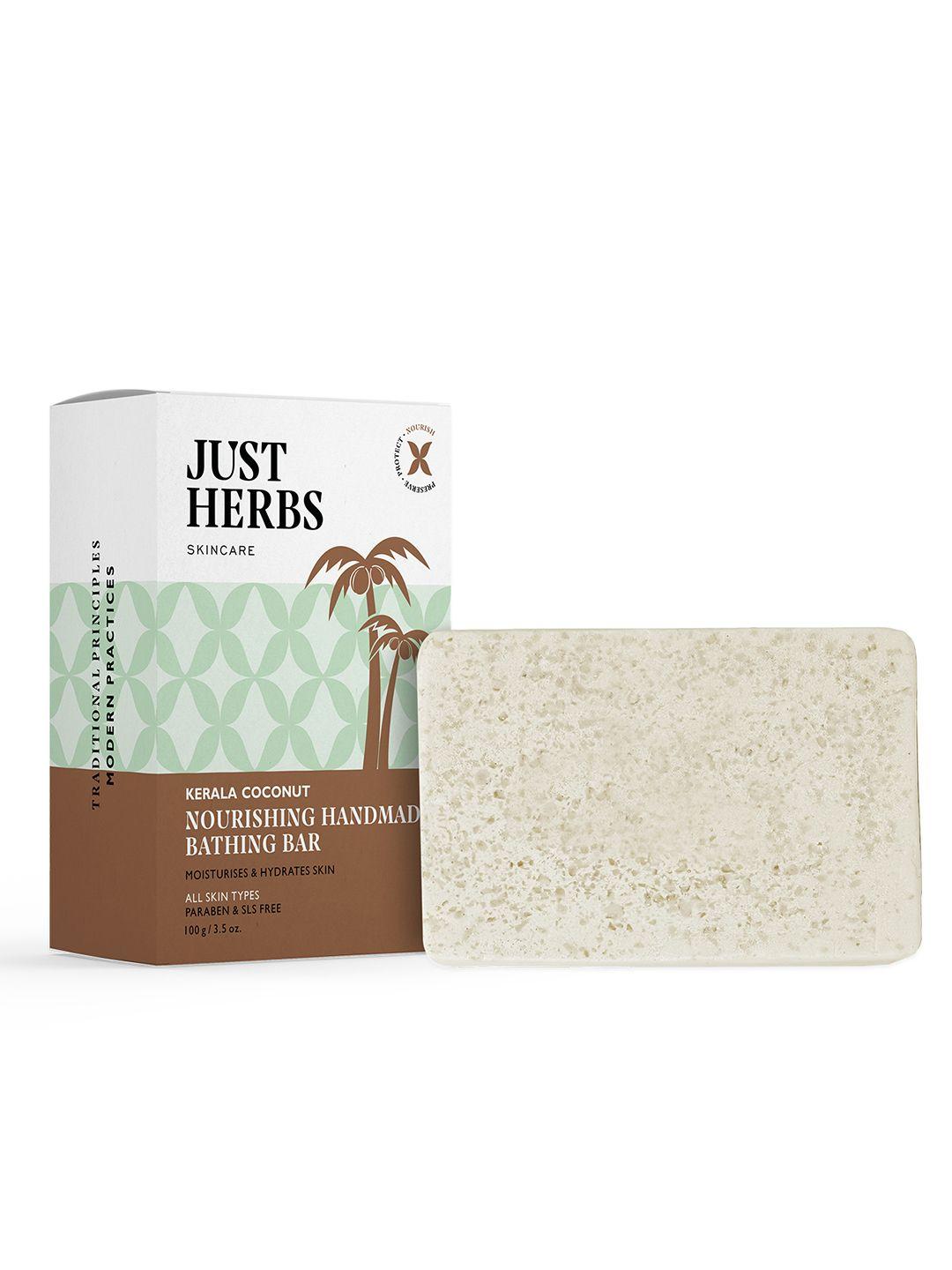 just herbs coconut handmade bathing bar soap for women and men 100 g